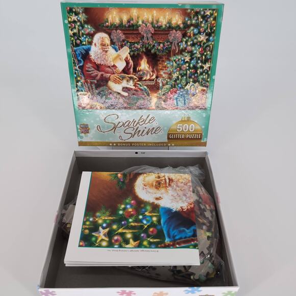 Master Pieces 500 Piece "Christmas Dreams" Glitter Jigsaw Puzzle & Poster - GUC - Picture 11 of 12